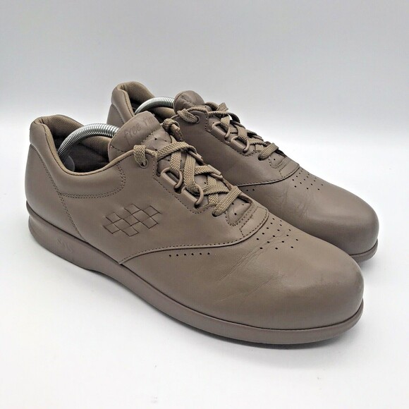 SAS Free Time Taupe Leather Women's 11.5N Shoes Comfy Lace Up Walking Sneakers - Picture 3 of 11